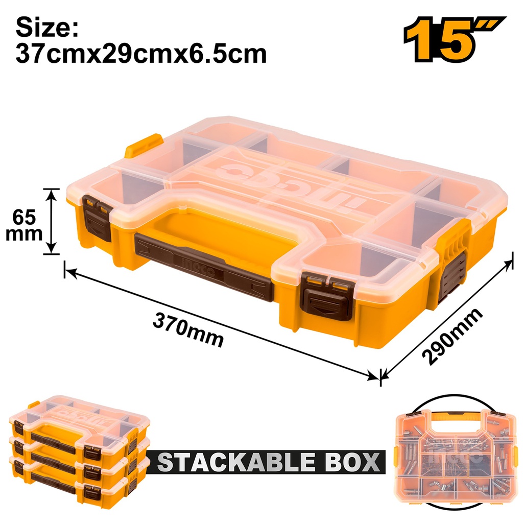 INGCO BOÎTE DE RANGEMENT PLASTIQUE 15" NR [PBX1511]
