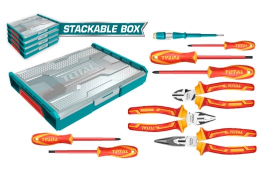 TOTAL ENSEMBLE D OUTILS A MAIN ISOLES 9 PIECES  