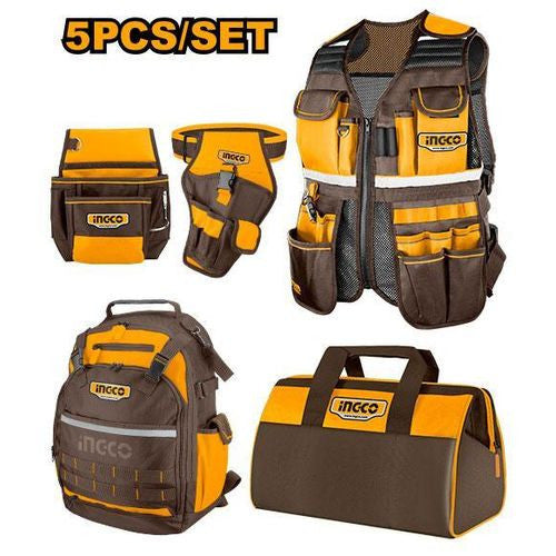 INGCO PACK SACS ET PORTE OUTILS 5PCS  