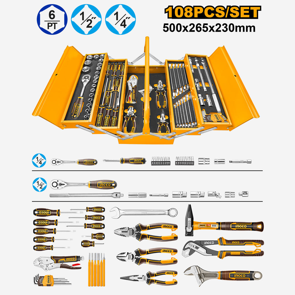 INGCO BOITE A OUTILS 108 PCS [HTCS151081]