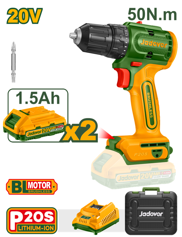 JADEVER VISSEUSE SANS CHARBON L-ION 20V 1,5AH 