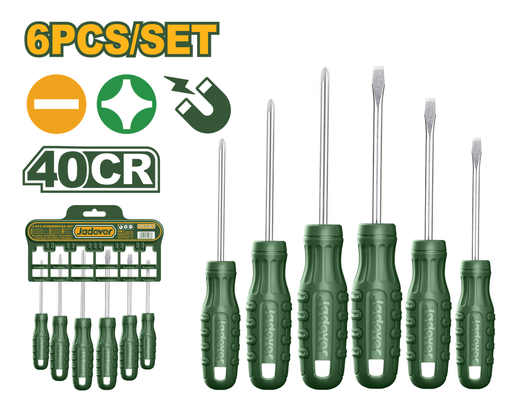 JADEVER JEU DE TOURNEVIS 6 PIÈCES  [JDSS2206]