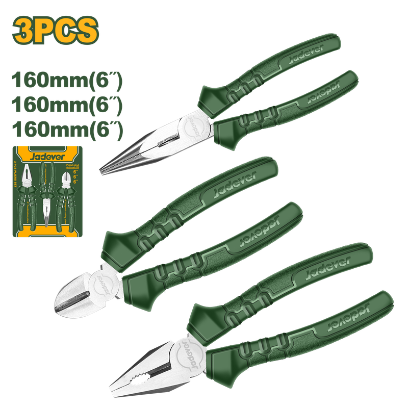 JADEVER JEU DE PINCES 3 PIÈCES  