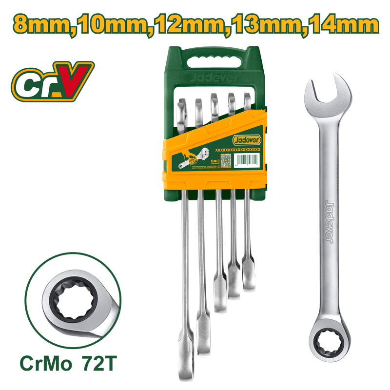 JADEVER JEU DE 5 CLÉS À CLIQUET  [JDSP4205]