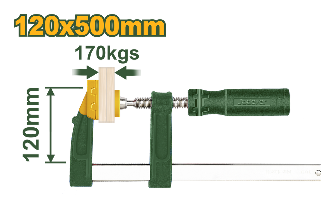 JADEVER PINCE F AVEC POIGNEE EN PLASTIQUE 120X500MM 