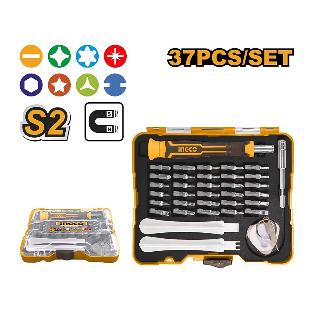 INGCO JEU DE TOURNEVIS DE PRÉCISION 37 PCS  