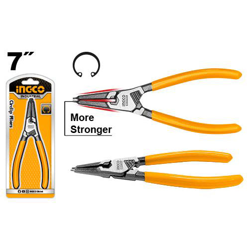 INGCO PINCE CIRCLIPS INTERIEUR À TÊTE DROITE 180MM  
