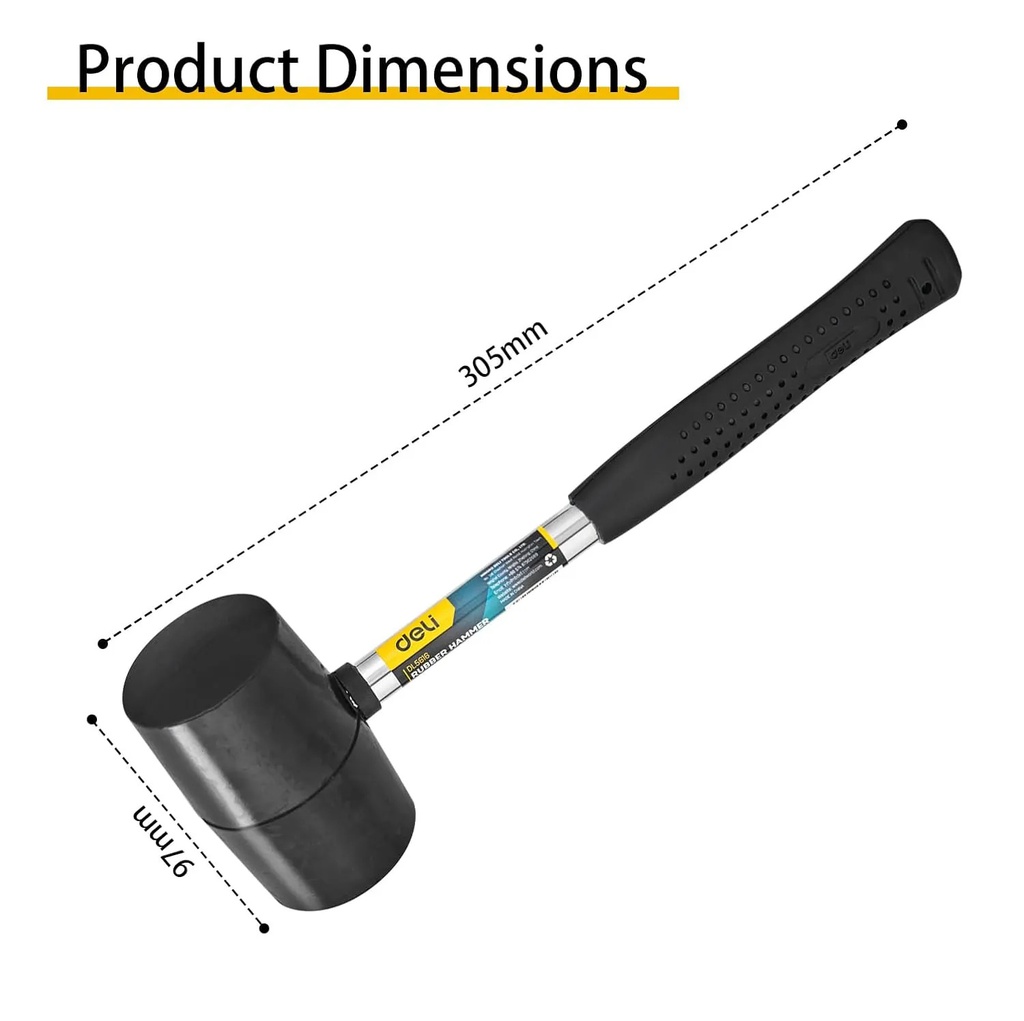 DELI Marteau en caoutchouc : 16 oz 450G [DL5616]