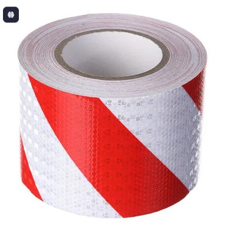 GENERIC BANDE AUTOCOLLANTE REFLICHISSANTE 50MM 25M ROUGE/BLANC 