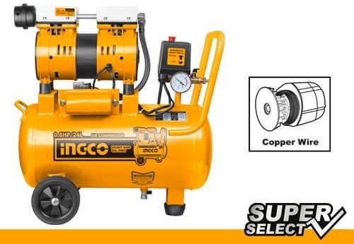 INGCO COMPRESSEUR D'AIR SILENCIEUX 24L 600W 0,8HP -  [ACS175241]