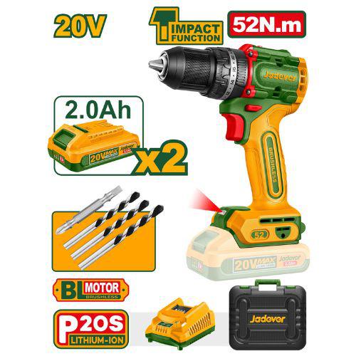 JADEVER PERCEUSE VISSEUSE BRUSHLESS 20V 52NM  