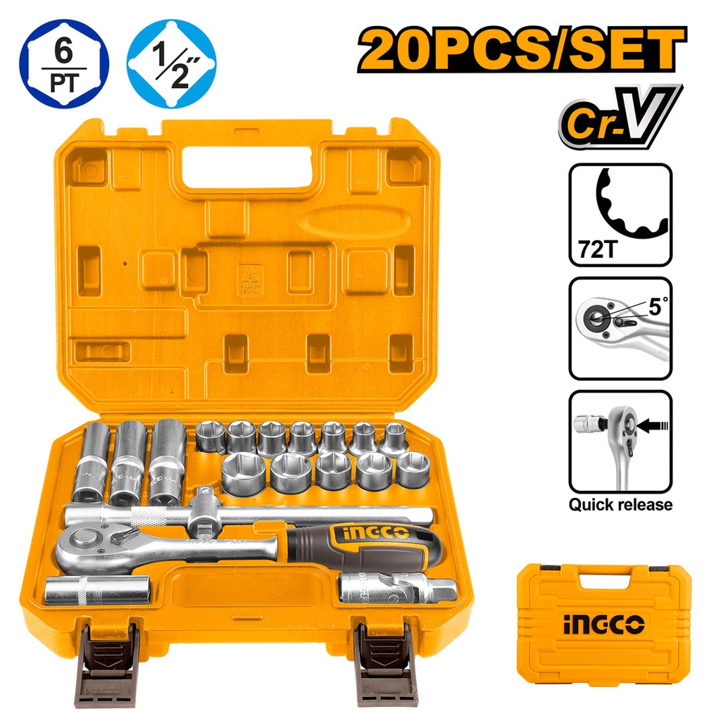 INGCO SET DE DOUILLES 1/2  12PCS [HKTS12201]