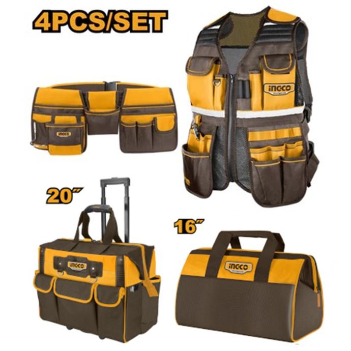 INGCO PACK GILET SAC AMOVIBLE ET PORTE OUTILS   