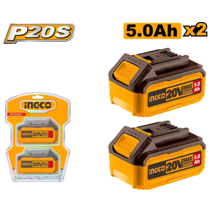 INGCO PACK 2 BATTERIE 20V 5AH [COSLI240464]