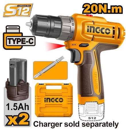 INGCO VISSEUSE 12V 20NM 2 BATTERIE 1.5AH   