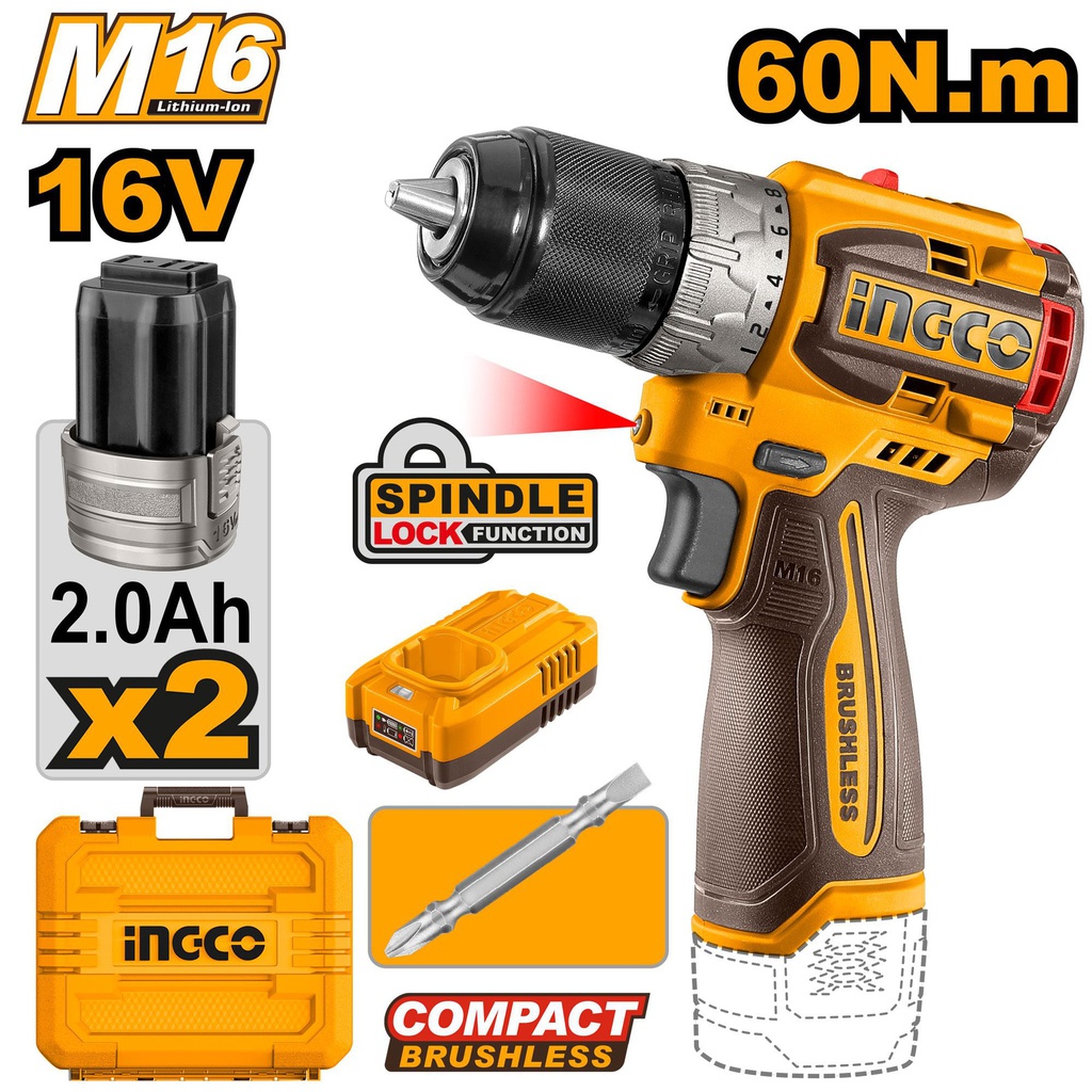 INGCO VISSEUSE A BATTERIE 16V AVEC 2 BATTERIES 2Ah [COSLI241199] (copie)