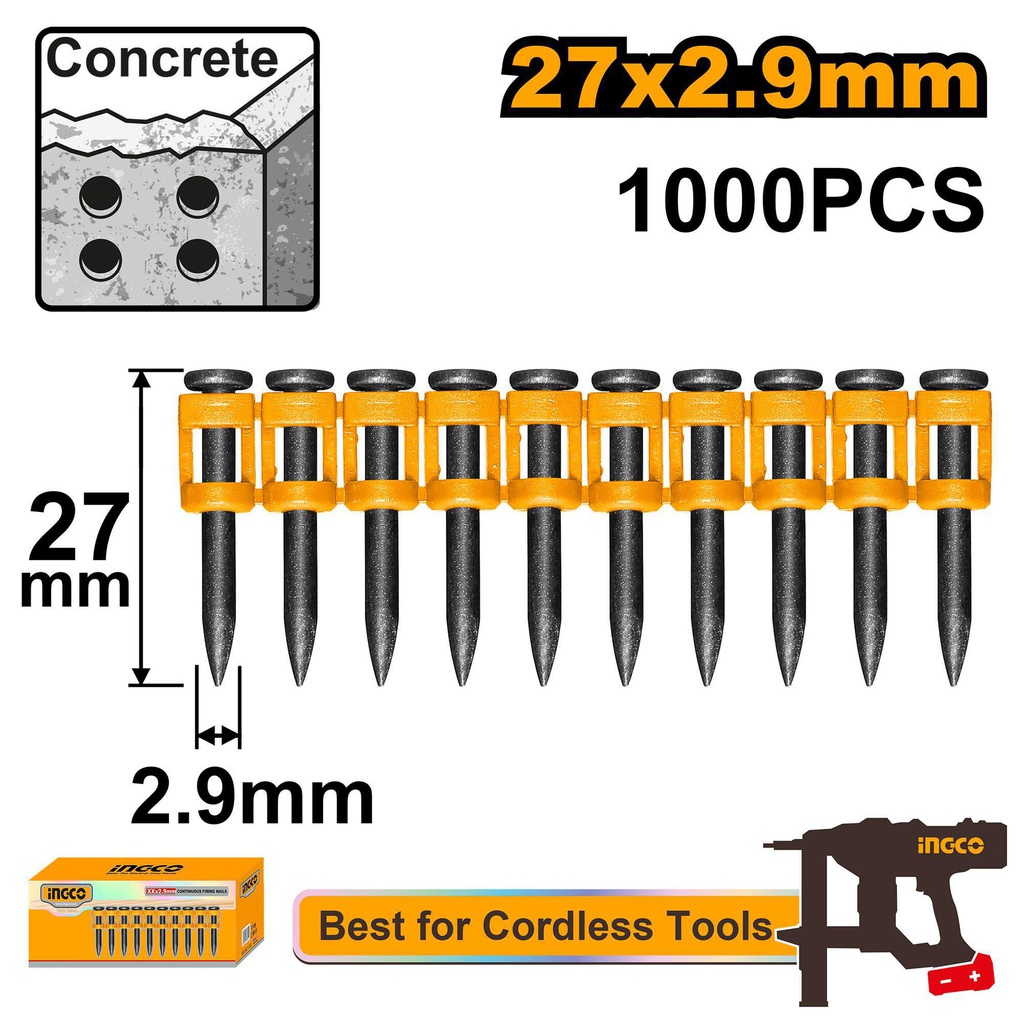 INGCO CLOUS A TIR CONTINU POUR BETON COMPATIBLE CCNLI9008  [ANA02271]