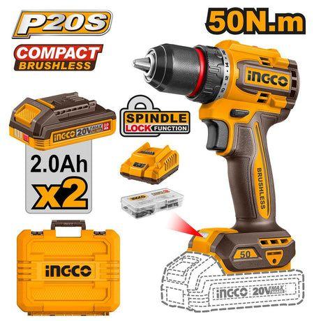 INGCO VISSEUSE BRUSHLESS 20V 2BAT 50NM  