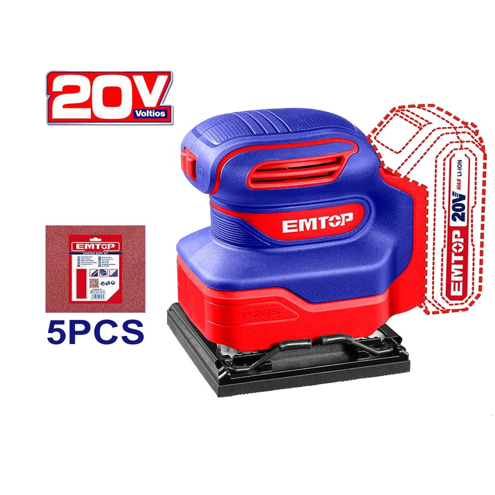 EMTOP PONCEUSE VIBRANTE SANS FIL 20V - 110X100 