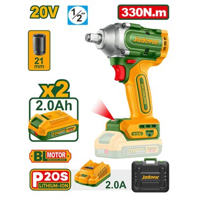 JADEVER BOULONNEUSE BRUSHLESS 20V 1/2 2BATTERIES +CHARGEUR 330NM  [JDCD1B33]