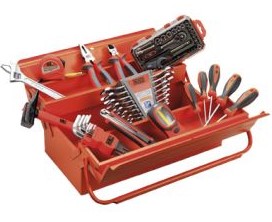 GENERIC BOITE A OUTILS METALIQUE GRANDE ORANGE [A-231]
