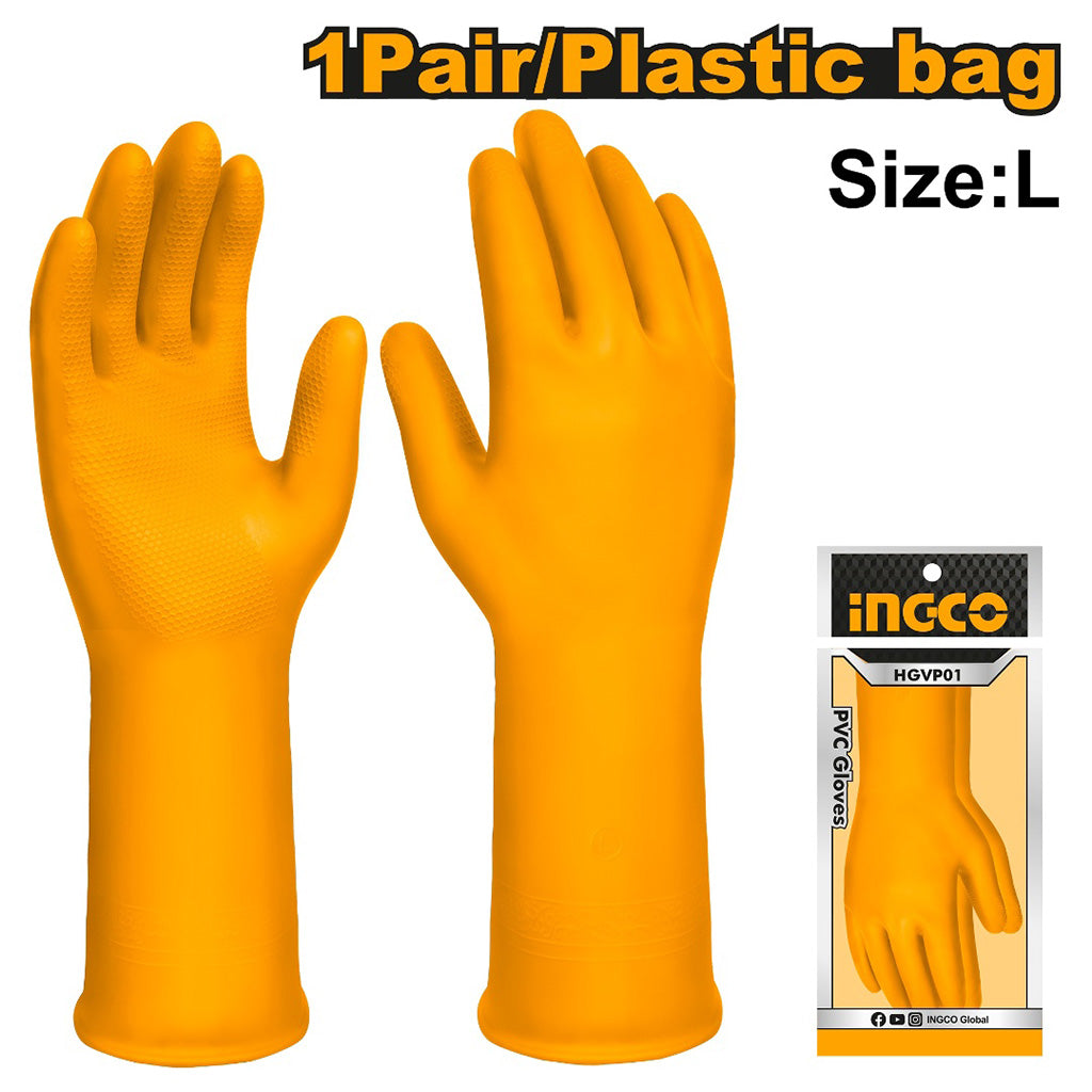 INGCO GANTS PVC JAUNES  [HGVP02]