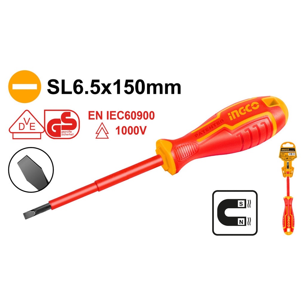 INGCO TOURNEVIS ISOLE SL 6.5×150   [HISD816150]