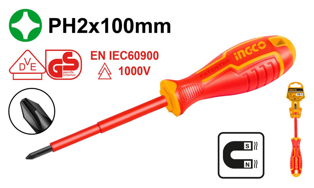 INGCO TOURNEVIS ISOLE PH 2×100   [HISD81PH2100]