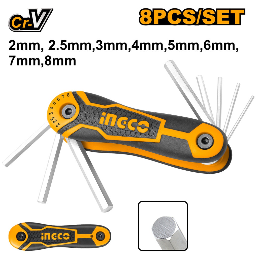 INGCO CLES HEX  8PCS 2-8MM  [HHK14081]