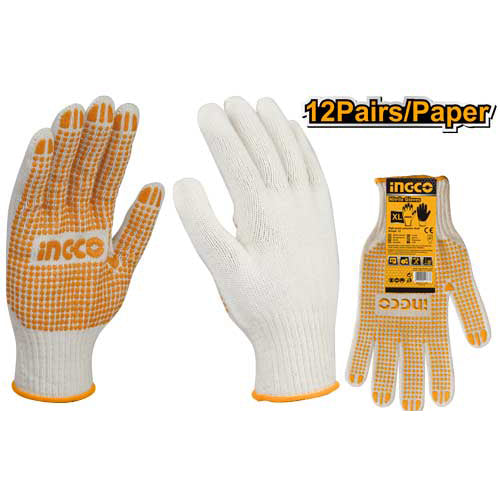 INGCO GANTS TRICOTES AVEC POINTS EN PVC  XL   