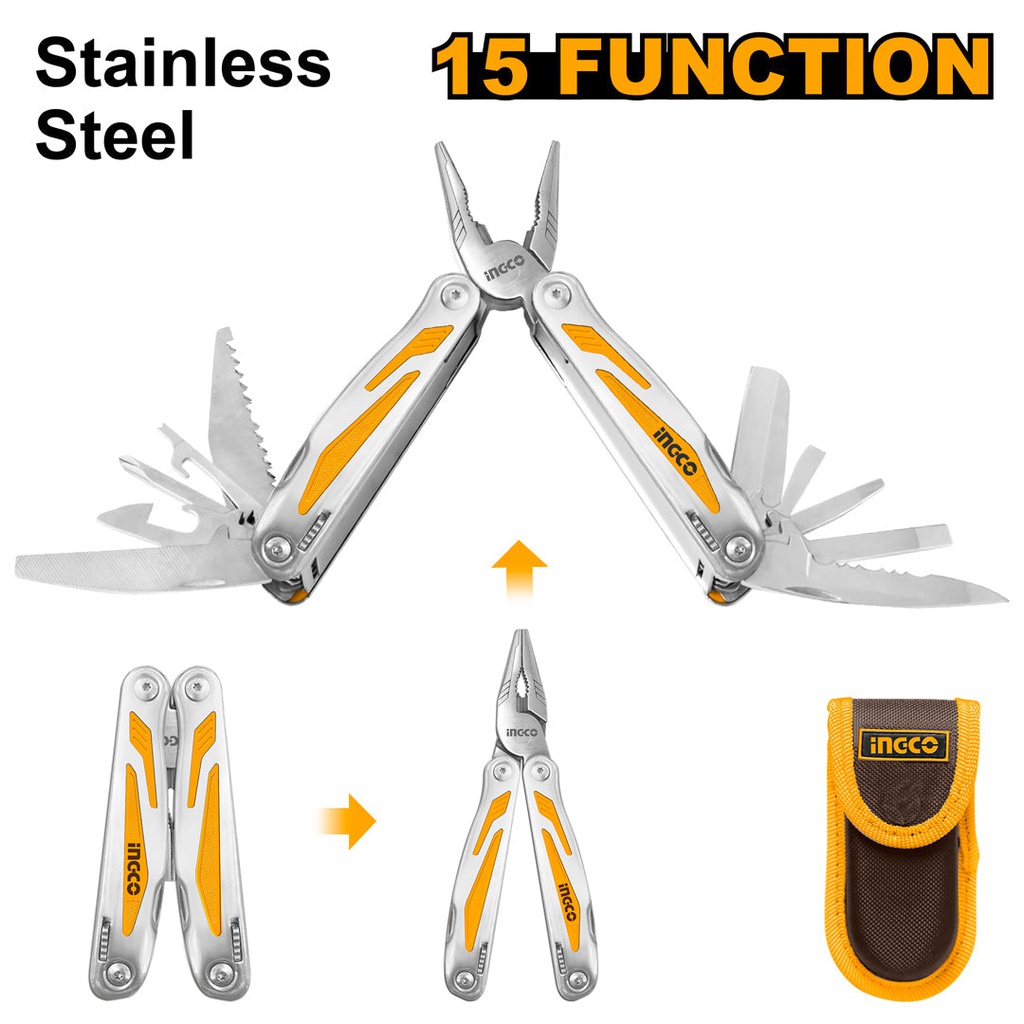 INGCO PINCE MULTIFONCTIONS PLIABLE (15 FONCTIONS)  [HFMFT0115]