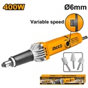 INGCO MEULEUSE DROITE 6MM 400W + 3 ACCESSOIRES [PDG4003]