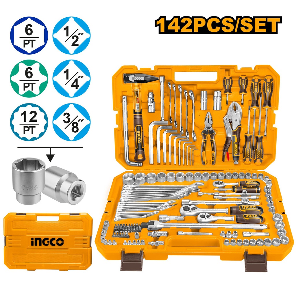 INGCO JEU DE 142 PIECES ET OUTILS   