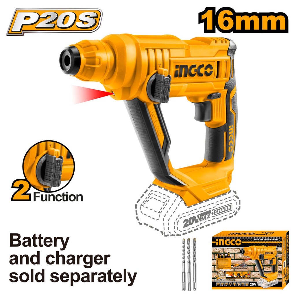 INGCO PERFORATEUR 13MM 20V (SANS BATTERIE/CHARGEUR)  