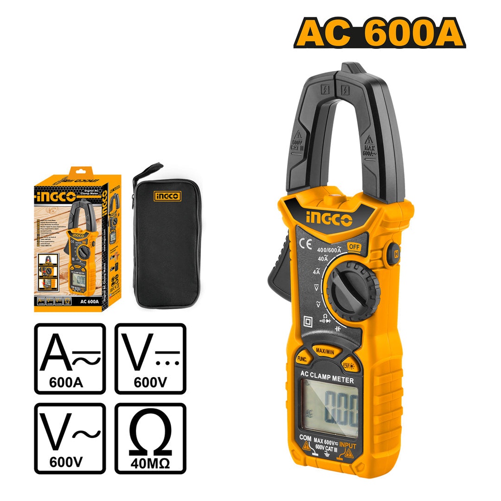 INGCO PINCE MULTIMETRIQUE CAT.III 600V  [DCM6003]