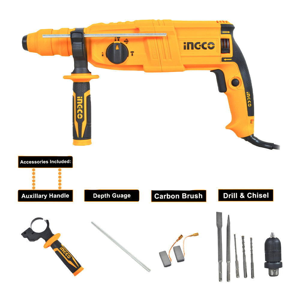 INGCO MARTEAU PERFORATEUR 26MM 800W+MANDRIN  [RGH9028-2]