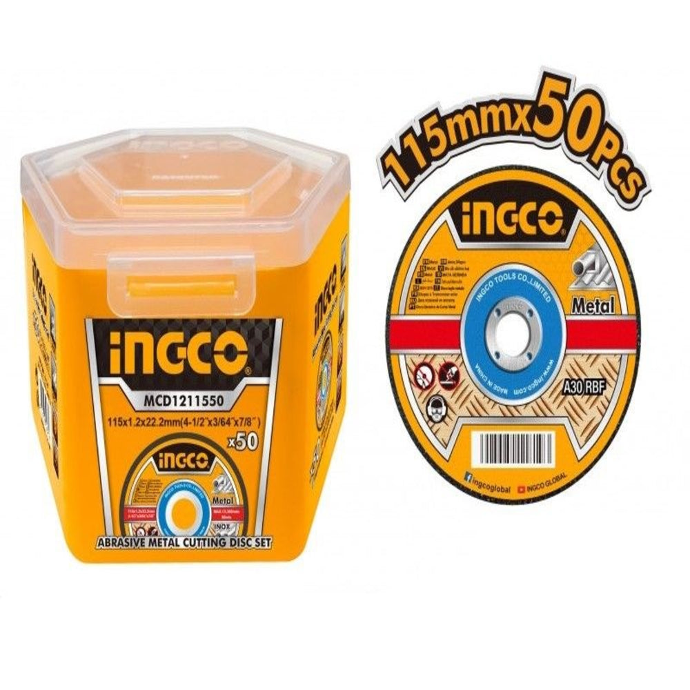 INGCO JEU DE 50 DISQUES ABRASIFS 115MM SS  