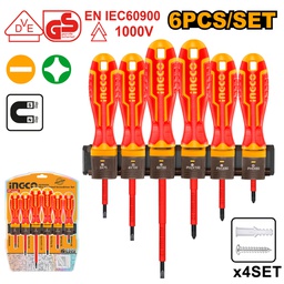 [HKISD0608] INGCO TOURNEVIS ISOLES  SET DE 6 PIECES  