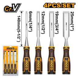 INGCO SET DE 4 CISEAUX A BOIS 6MM, 12MM, 19MM, 25MM  [HKTWC0401]