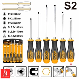INGCO SET DE 6 TOURNEVIS A ZONE DE FRAPPE   [HSGT680608]