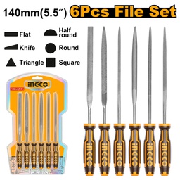 [HKTF63] INGCO SET DE 6 LIMES ACIER 140MM  