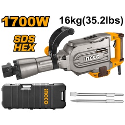 [PDB17008] INGCO MARTEAU BURINEUR 16KG 1700W + 2 BURINS  
