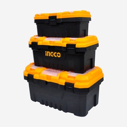 [PBXK0301] INGCO JEU DE 3 BOITES À OUTILS EN PLASTIQUE 14" 17" 20"  