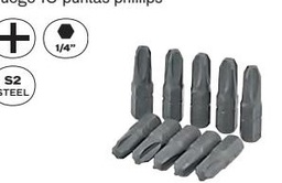 [VIBPH3] VITO JEU DE 10 EMBOUTS POZIDRIV PH2 X 25MM  