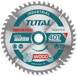 [TAC231415] TOTAL LAME DE SCIE CIRCULAIRE (BOIS) 185MM 40T 