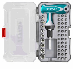 TOTAL JEU DE 47 TOURNEVIS A CLE A MANCHE EN T  [TACSD30476]