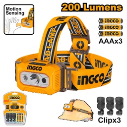 [HHL013AAA8] INGCO LAMPE FRONTALE À PILE [HHL013AAA8]
