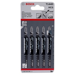 [2608630040] BOSCH LAME DE SCIE SAUTEUSE POUR BOIS T 144 D HCS 5 PIÈCES -   