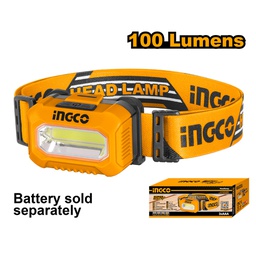 [HHL013AAA5] INGCO LAMPE FRONTALE À PILES 100 LUMENS INGCO [HHL013AAA5]