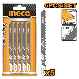 INGCO LAMES SCIE SAUTEUSE 5PCS POUR BOIS 74MM  [JSBT101D]